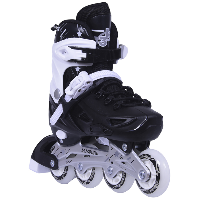 ATHLOPAIDIA Adjustable Inline Skates - Black AThLOPAIDIA Afxomeioumena Patinia - Mavro